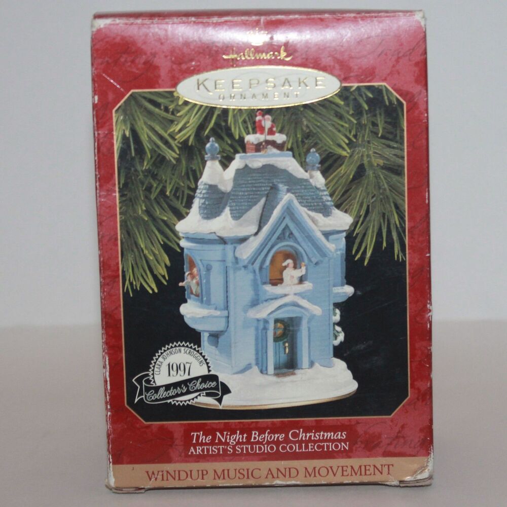 1997 Hallmark Keepsake Ornament The Night Before Christmas Windup Music Motion